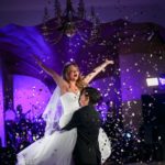 Confetti Shower by Oxford Discos in Oxfordshire - Two Brides First Dance Under Falling Confetti