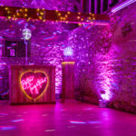 Full Rustic Wedding Disco with Neon Sign and Room Uplighting by Oxford Discos in Oxfordshire at The Crown and Thistle Abingdon